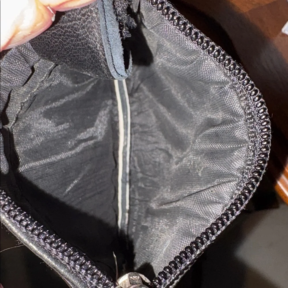 Wilsons Leather Black Coin Purse / key ring genuine leather smooth/front slip